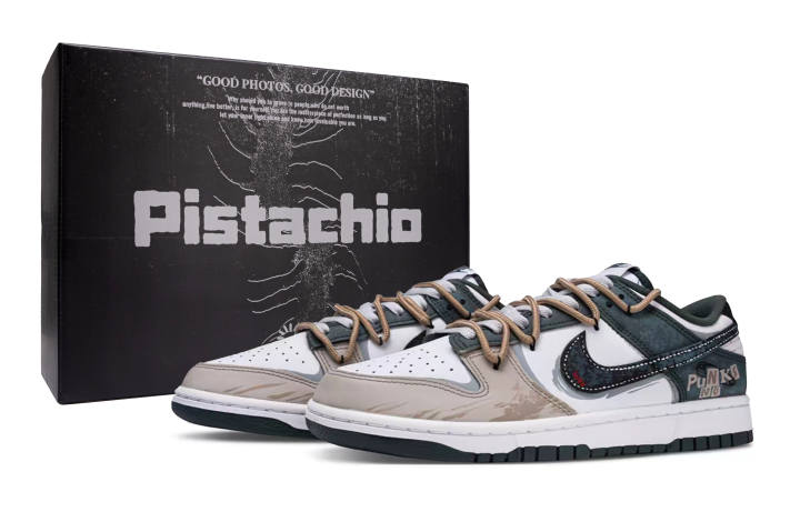 Nike Nike Dunk Misty Brown Forest Box Wear resistant And Lightweight Low top Skateboard Shoes Unisex White Brown