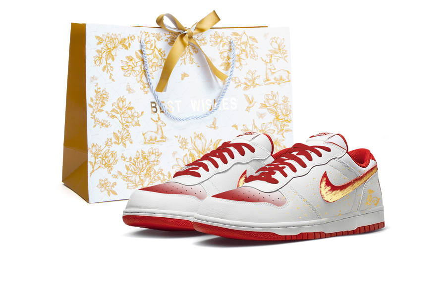 Nike Nike Big Abrasion Resistant Breathable Low top Skateboard Shoes Men's White Red