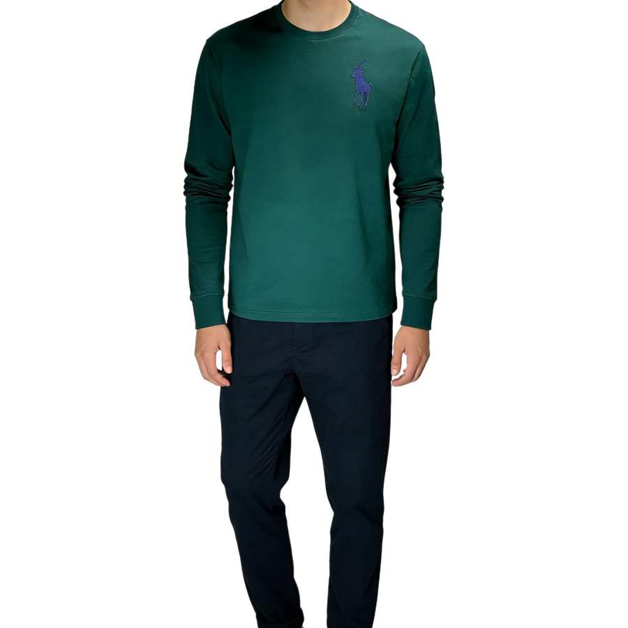 Polo Ralph Lauren Big Pony T Shirt Custom Slim Fit Men's Green