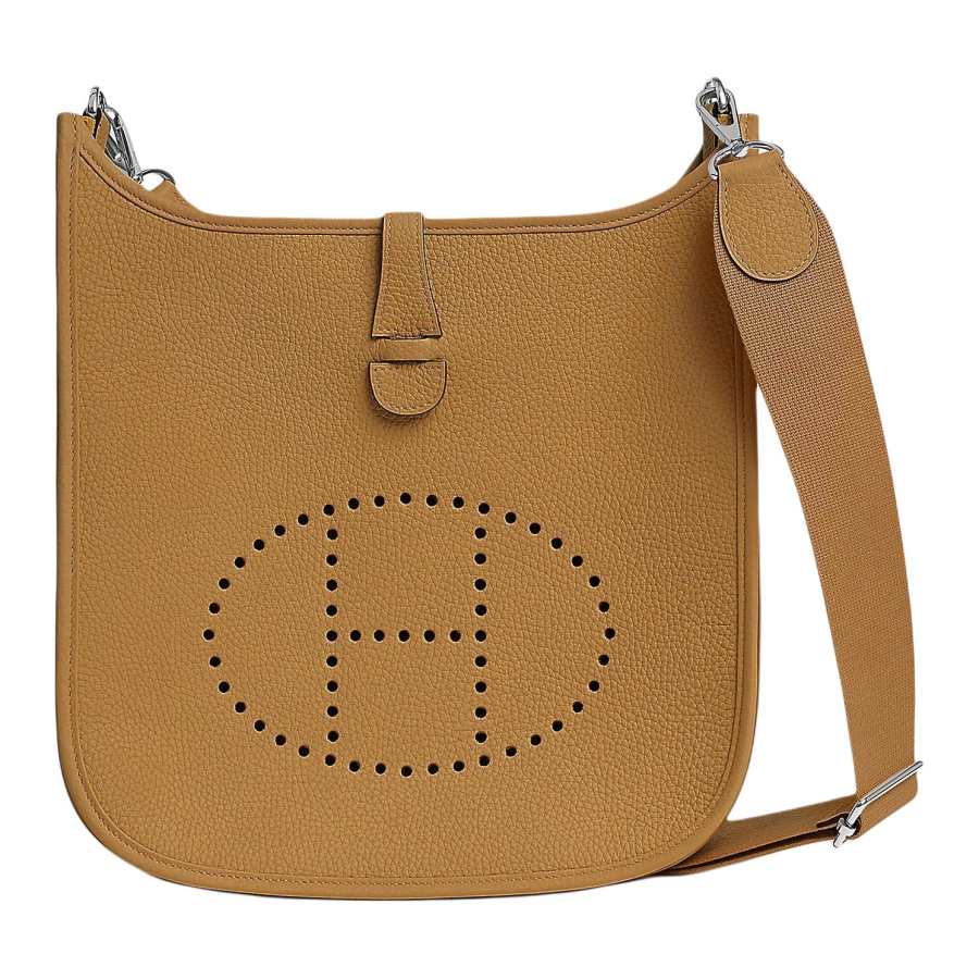 HERMES Evelyne Clemence Calfskin Crossbody Bag, Shoulder Bag 29 Women's 4B Biscuit Cookie