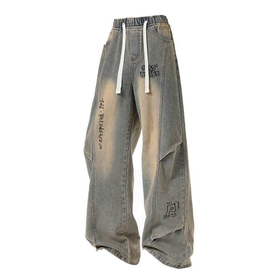 PAL ONGACO Jeans Unisex Moderate Wide Leg Pants
