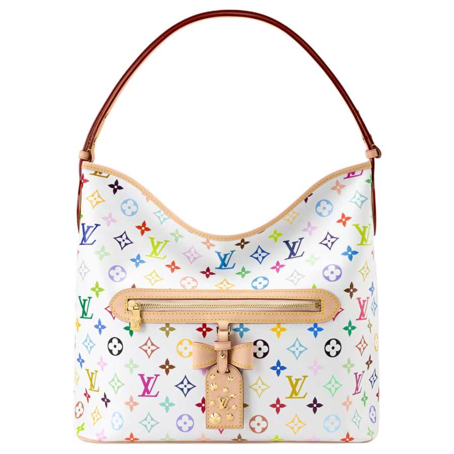 LOUIS VUITTON X Takashi Murakami Collaboration Coated Canvas Crossbody Handbag, Shoulder Bag Medium Women's White