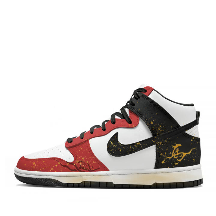 Nike Nike Dunk Thermal Cushioning Abrasion Resistant High top Skateboard Shoes Women's Red Black