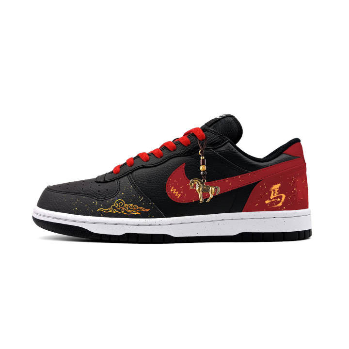 Nike Nike Big Low top Skateboard Shoes Men's Red Black Gold