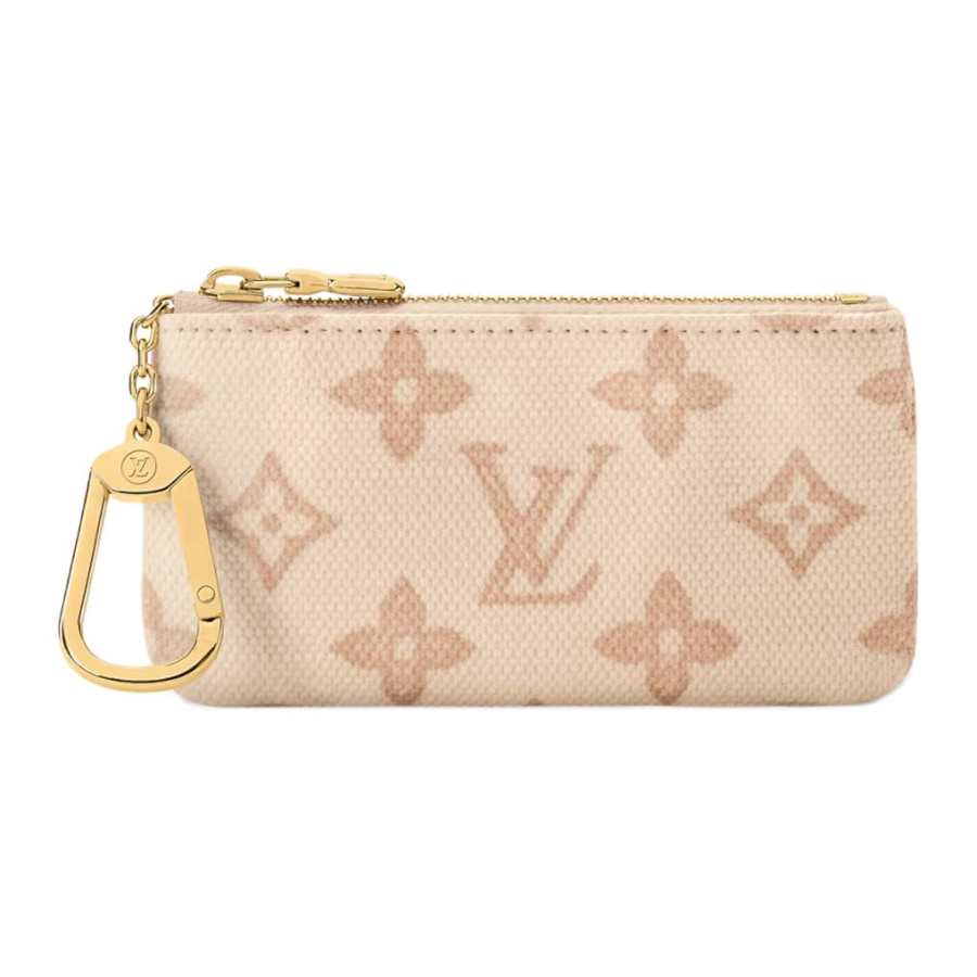 LOUIS VUITTON Coated Canvas Coin Purse Key Pouch Small Women's Beige