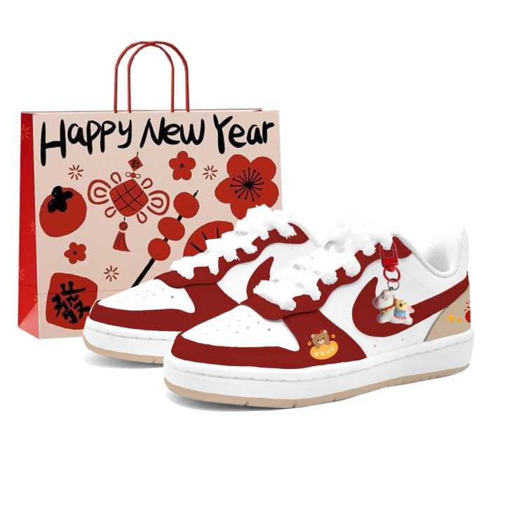 Nike Nike Court Borough 2 Red Fortune Dumpling, Kung Fu Rabbit Manufacturing Leather