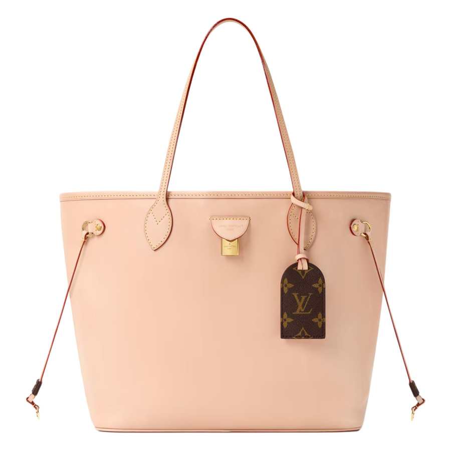 LOUIS VUITTON NEVERFULL Cow Leather Tote Bag, Shopping Bag, Handbag Medium Women's Beige