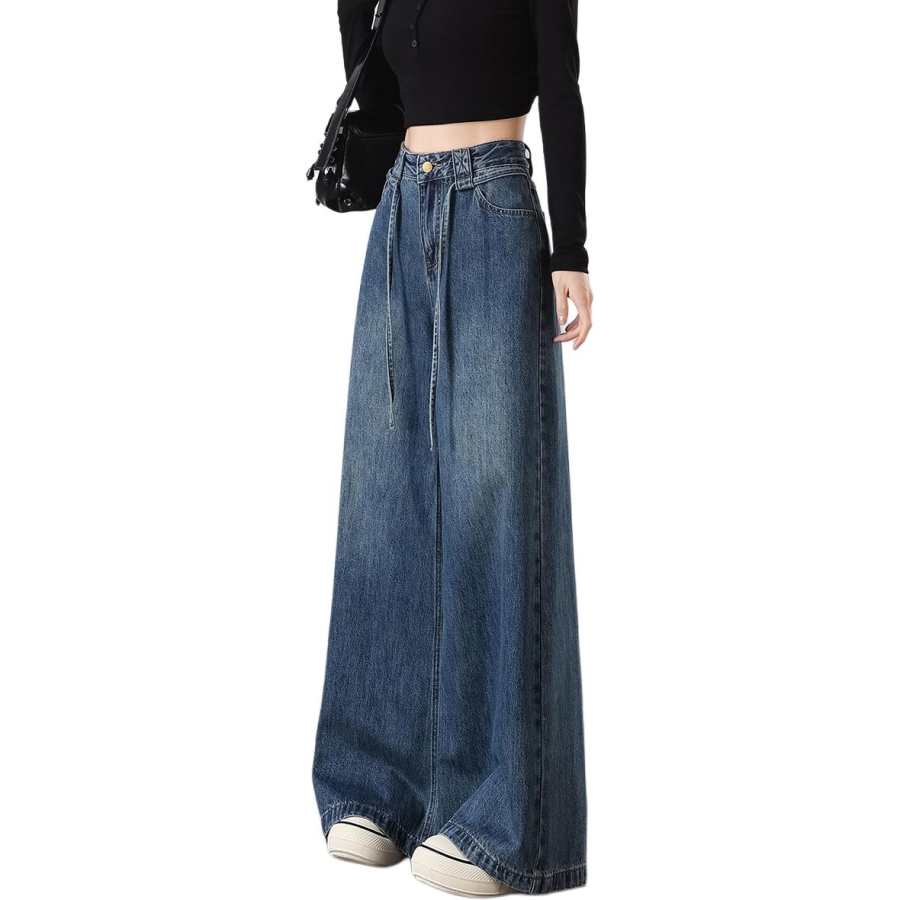 Tonlion Jeans Women's Blue Tone Moderate Wide Leg Pants