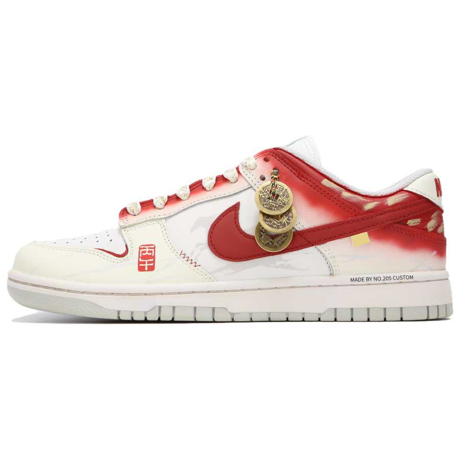 Nike Nike Dunk Cushioning Low top Skateboard Shoes Women's Beige Red
