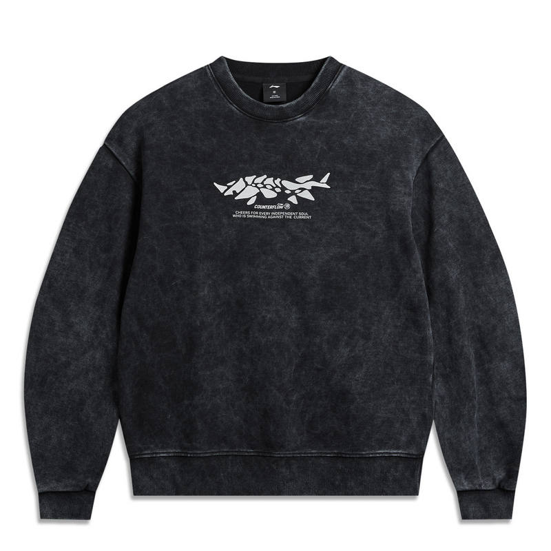 Li-Ning Li Ning Outdoor CF Tracing Crew Neck Loose Fit Sweatshirt Unisex Black