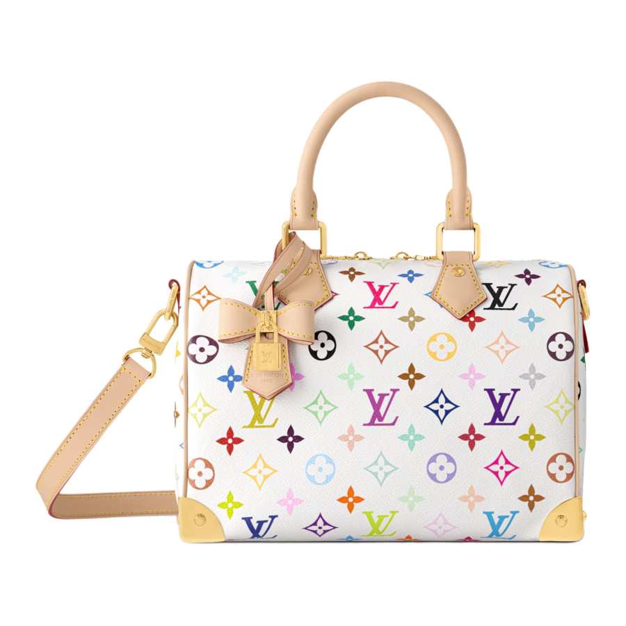 LOUIS VUITTON X Takashi Murakami Speedy Bandouliere 25 White Multicolored