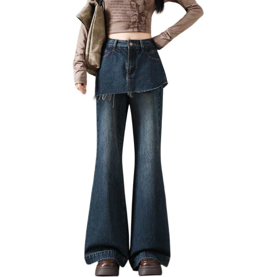 Tonlion Jeans Women's Blue Moderate Flared Pants