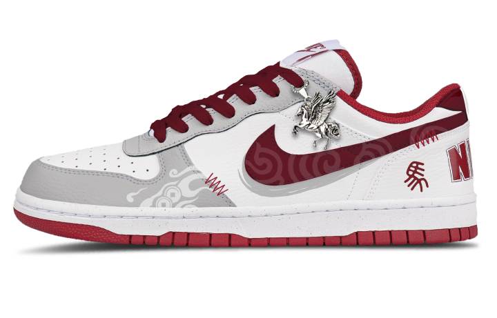 Nike Nike Leather Coverage Low top Skateboard Shoes Men's Red White