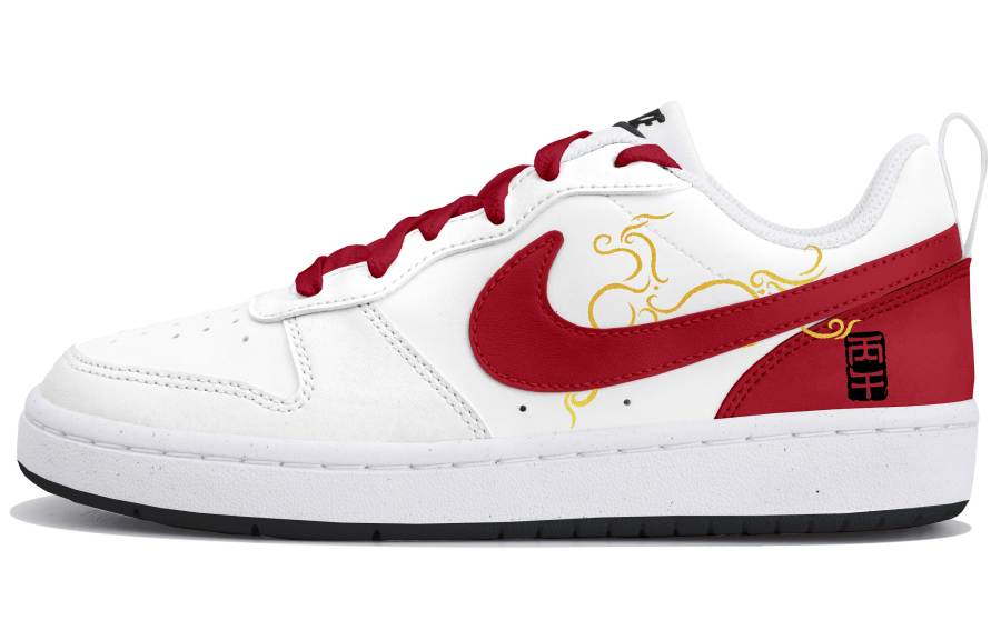 Nike Nike Court Borough Low top Kids' Skateboarding Shoes White Red Teenagers
