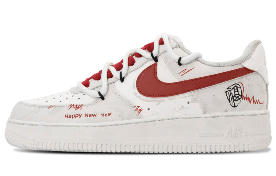 Nike Nike Air Force 107 Full Of Blessing Low top Skateboard Shoes Men's Red White