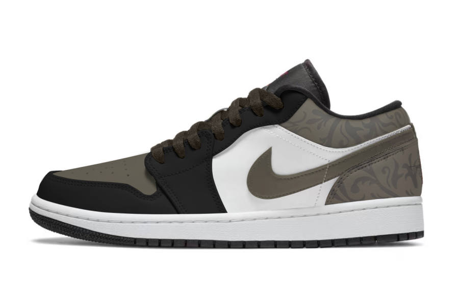 Jordan Jordan Air Jordan 1 Low Slip Resistant Abrasion Resistant Low top Children's Basketball Shoes Brown Teenagers