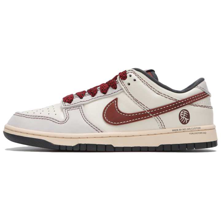 Nike Nike Dunk Cushioning Low top Skateboard Shoes Men's Beige Red