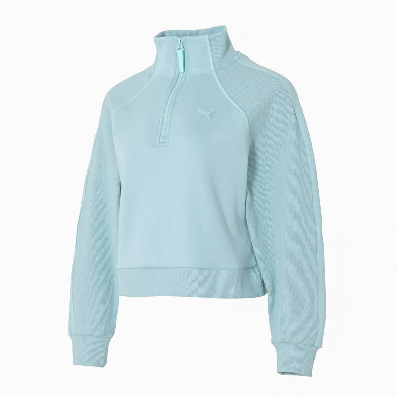 PUMA FW25 CASUAL OUTDOORIST HZ CREW FL Far Infrared Thermal Fleece Lined Loose Fit Half Zip Sports Long Sleeved