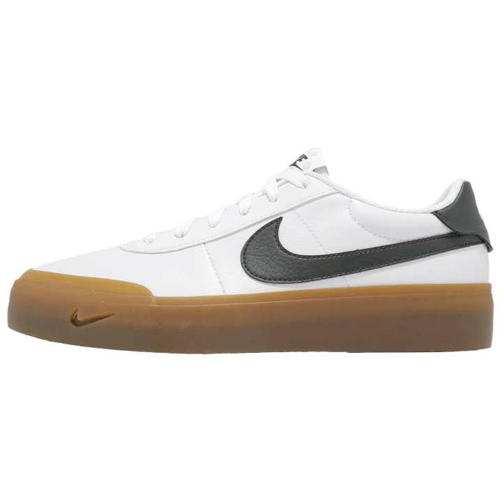 Nike Nike Court Shot Synthetic Leather Breathable Skateboard Shoes Unisex White Black