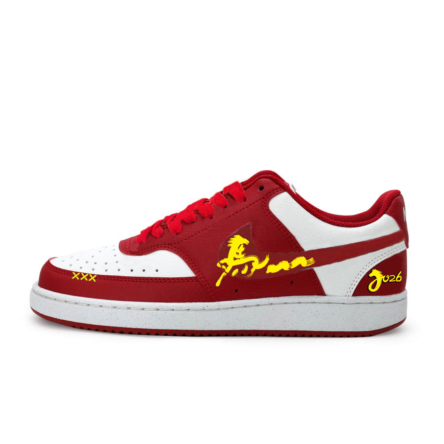 Nike Nike Court Vision Jinge Fierce Horse, Fashion Street Cool Breeze Leather Abrasion Resistant Height Increasing Low top