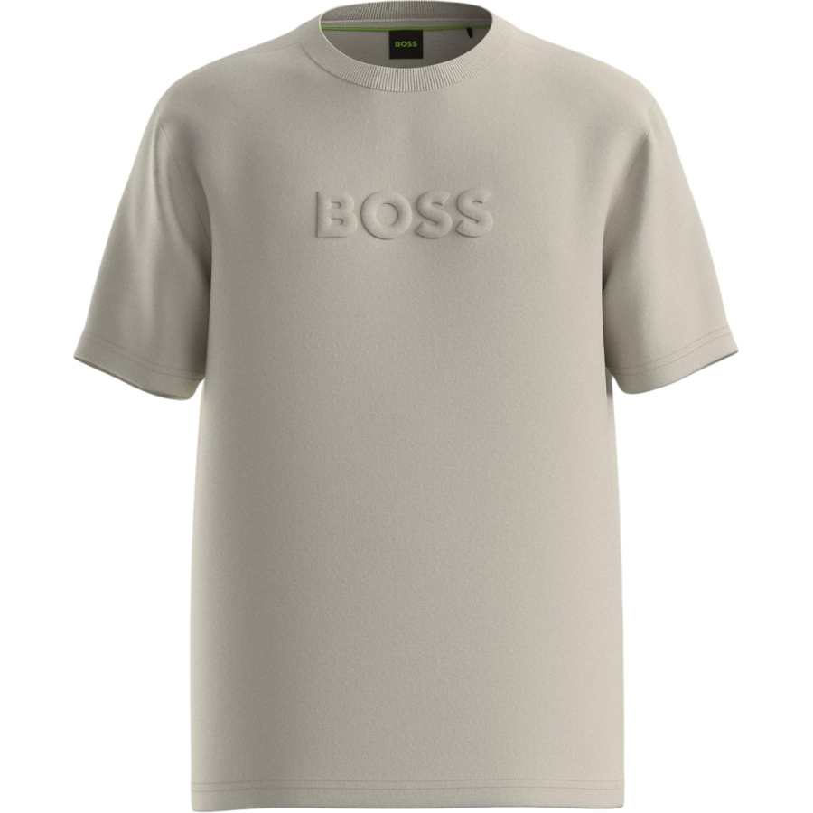 HUGO BOSS T Shirts Men's Light Beige Crew Neck Moderate Straight Fit