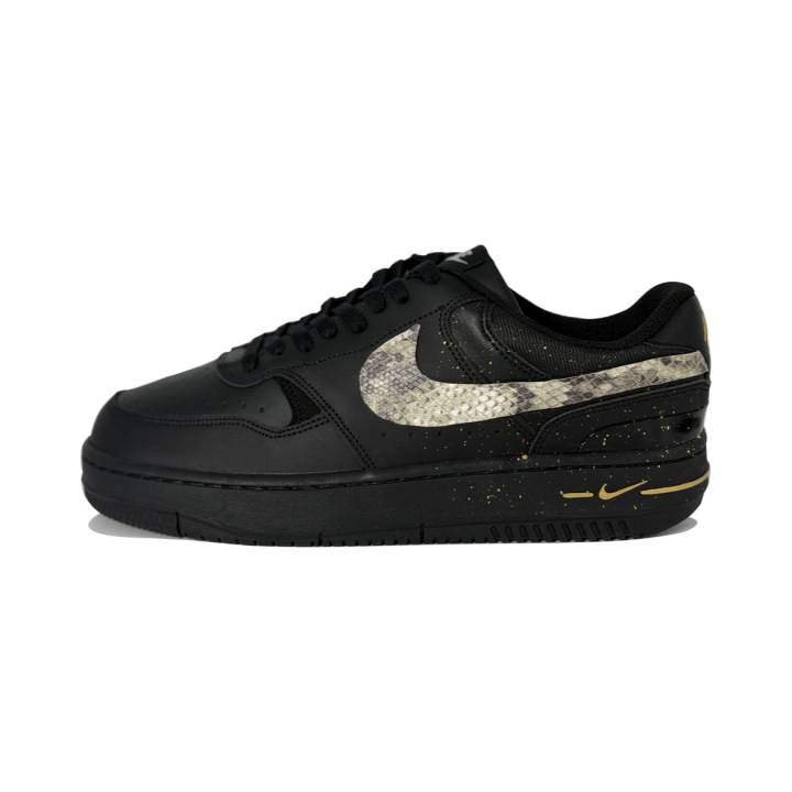 Nike Nike Gamma Force Leather Abrasion Resistant Slip Resistant Low top Skateboard Shoes Women's Black Gold