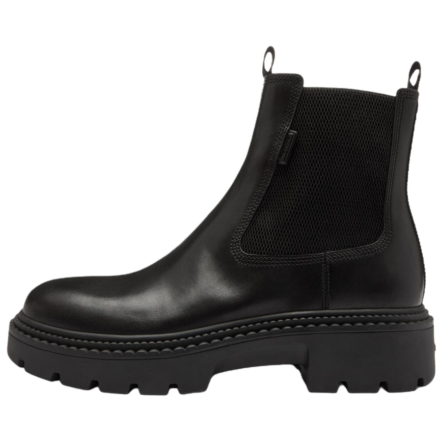 COACH COACH Cow Leather, Leather Short Chelsea Boots Men's Black