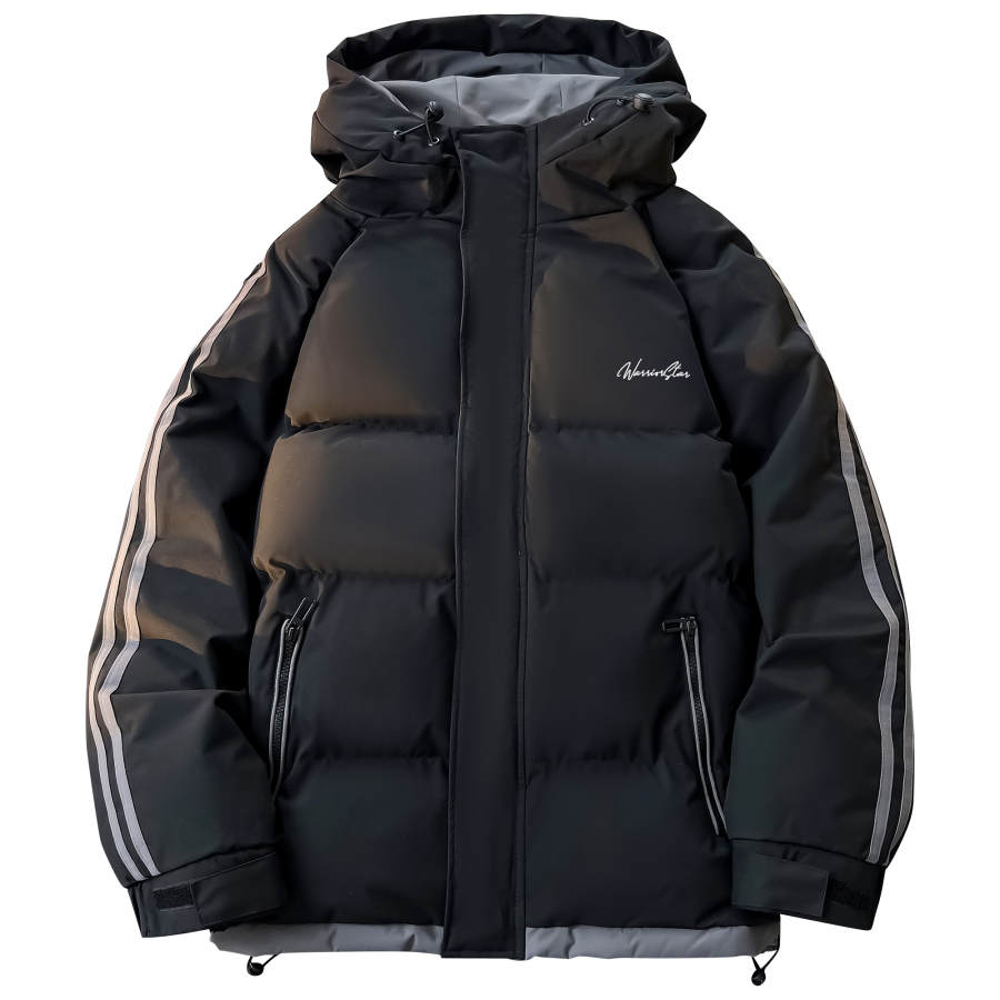 WARRIOR WARRIOR Puffer Jackets Unisex Hooded Moderate Cargo Puffer Jacket