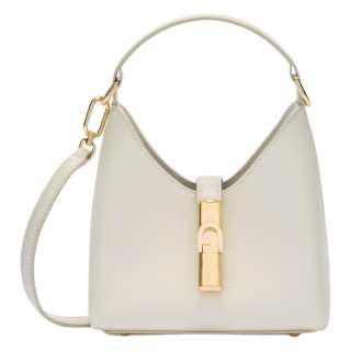 Furla Cow Leather Hobo Bag Handbag Mini Women's White