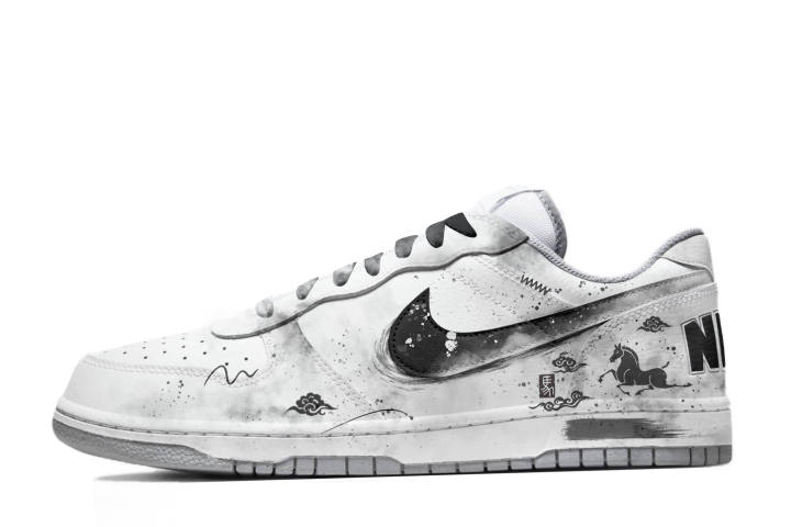 Nike Nike Big Bicycle No Love Leather Abrasion Resistant Breathable Low top Skateboard Shoes Men's Gray White