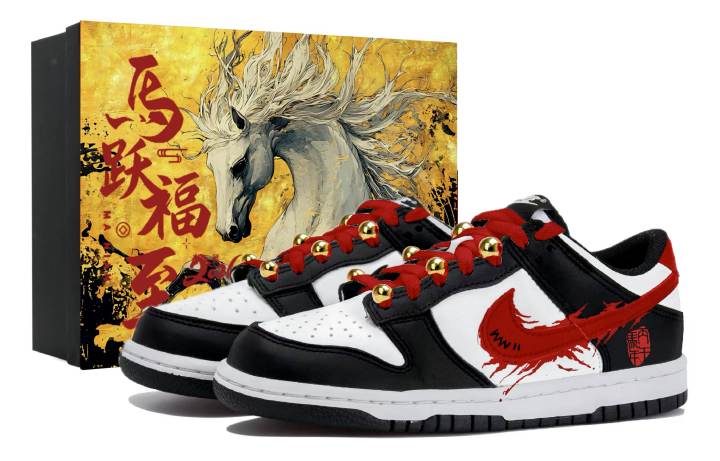 Nike Nike Dunk Low top Skateboard Shoes Unisex Black White Red