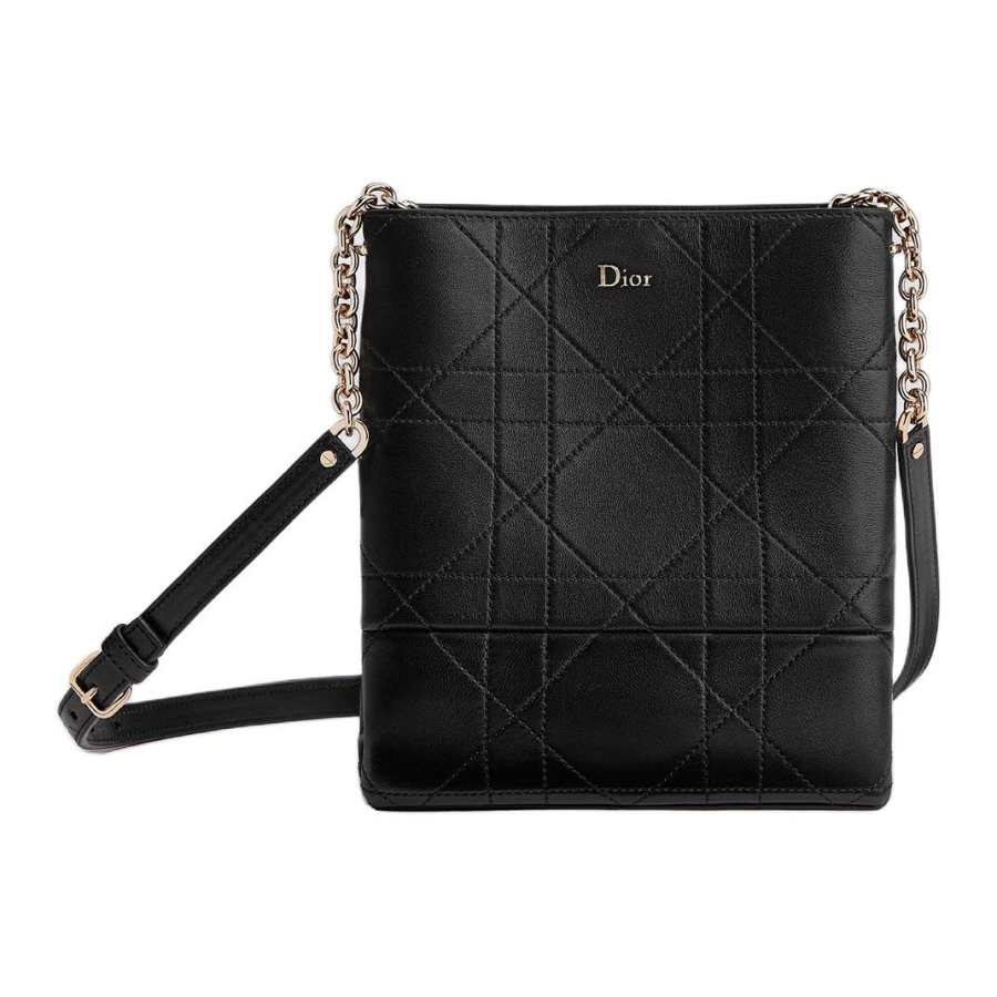 DIOR Sheepskin Shoulder Bag Small Women's Black