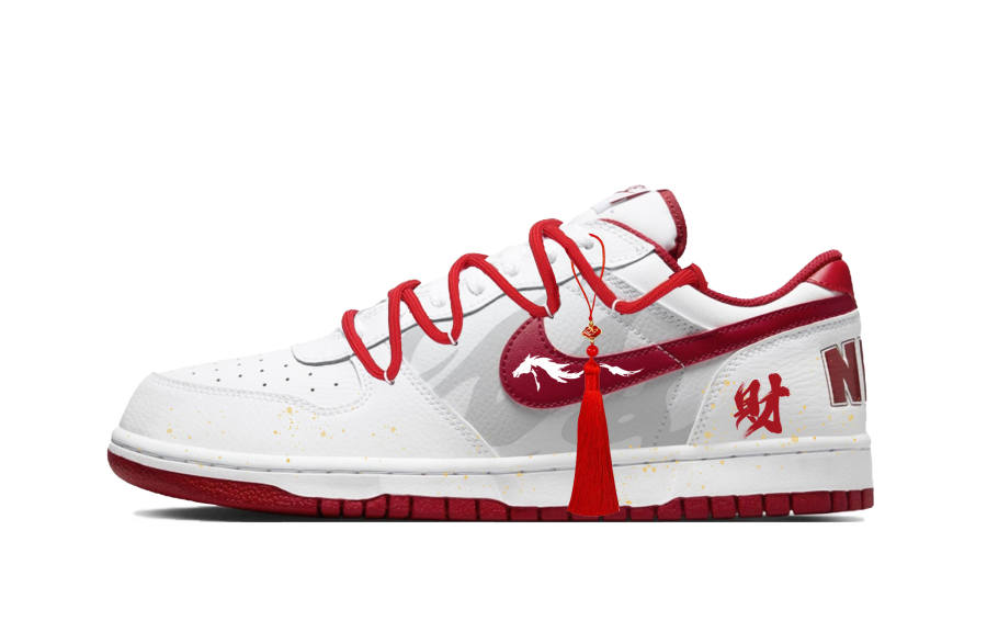 Nike Nike Big Blessing Abrasion Resistant Breathable Low top Skateboard Shoes Unisex Red White