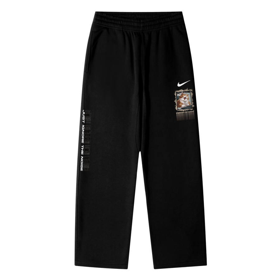 Nike Nike Working Cat AS Club OH Pant Swoosh NF Logo Breathable Fleece Lined Casual Knitted Sweatpants Unisex Black