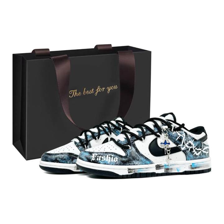 Nike Nike Dunk Azure Blue Abyss, Shopping Bag Abrasion Resistant, Lightweight, And Breathable Low top Skateboard Shoes Men's