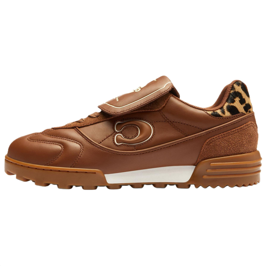 COACH Match Leather, Suede Low top Skateboard Shoes Women's Brown