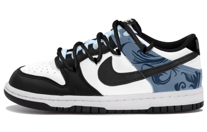 Nike Nike Dunk Low top Skateboard Shoes Unisex Black White Blue