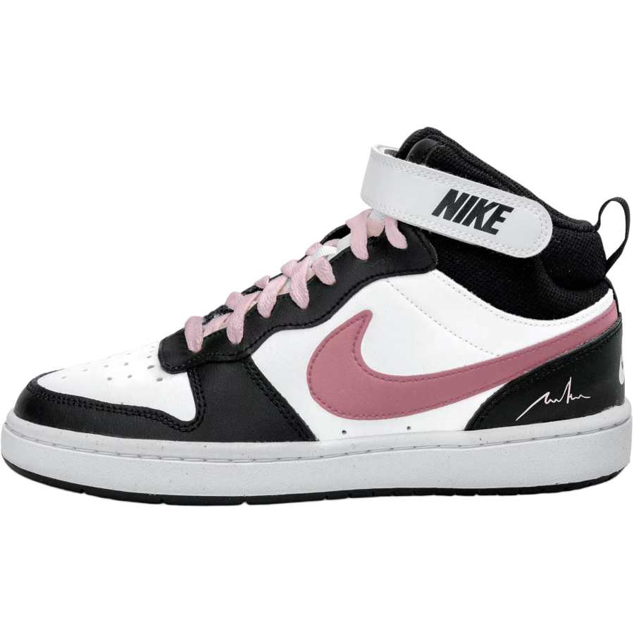 Nike Nike Court Borough 2 High top Kids' Skateboarding Shoes Black White Pink Teenagers