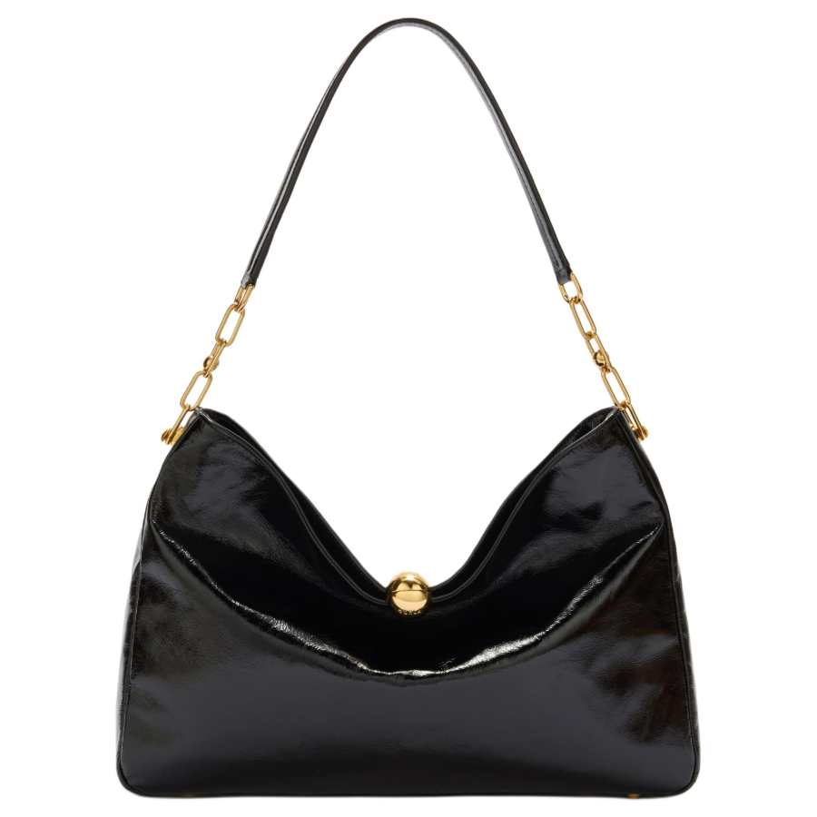 Furla Cow Leather Shoulder Bag Large Women's Black