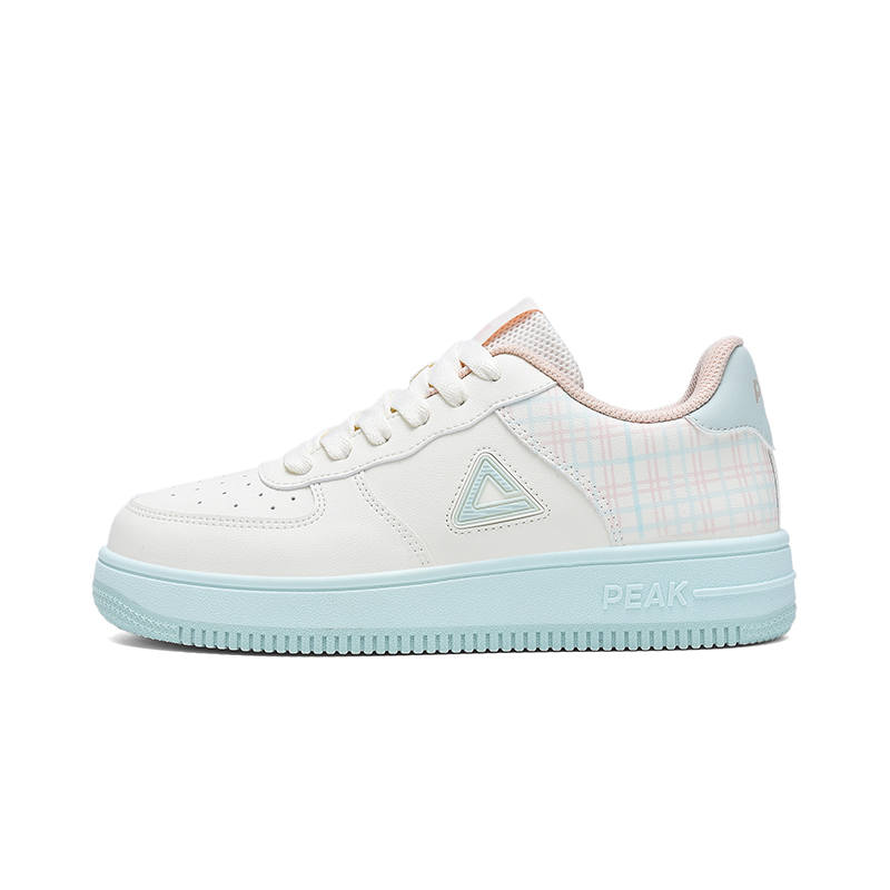 PEAK Trendy Lifestyle Collection White Sneakers Synthetic Leather Low top Skateboard Shoes Unisex Mint Green