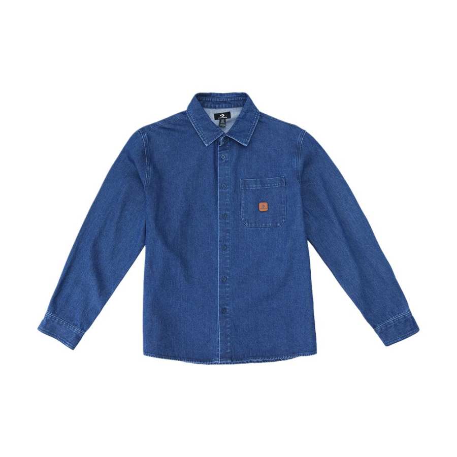 Converse Converse Shirts Unisex Blue Lapel Moderate
