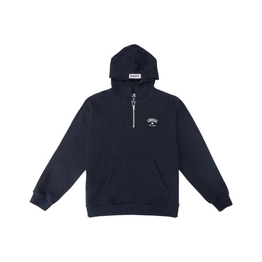 Converse Converse Sweatshirts Unisex Blue Black Hooded Moderate