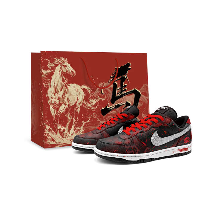 Nike Nike Big Low top Skateboard Shoes Men's Black Red White