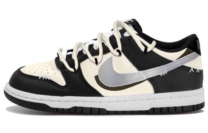 Nike Nike Dunk Low top Skateboard Shoes Unisex Black Silver