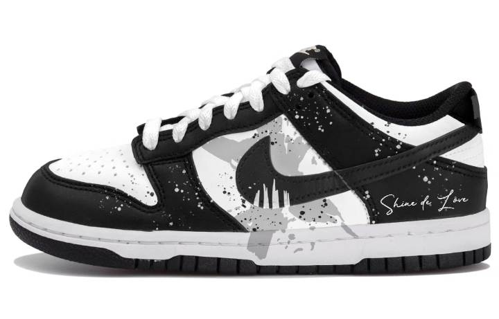 Nike Nike Dunk Low top Skateboard Shoes Unisex Black White Gray