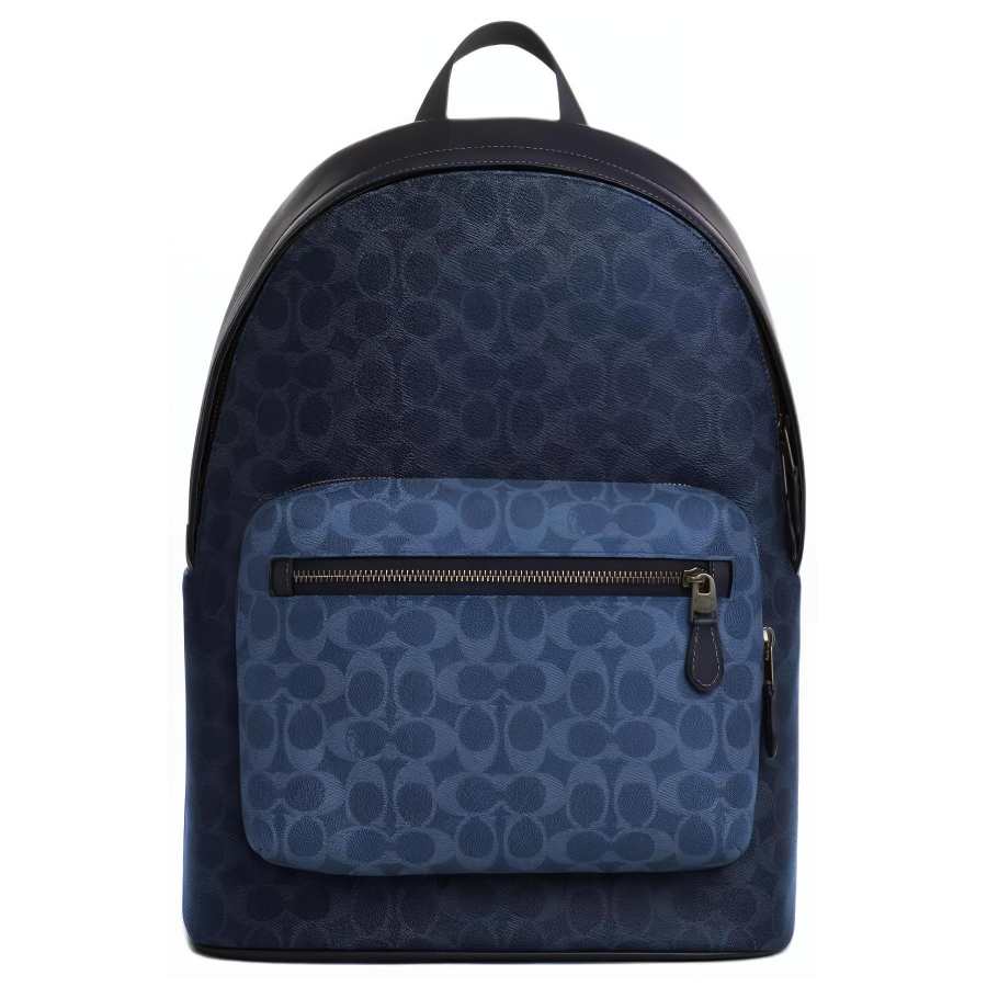 COACH COACH West Coated Canvas Backpack Large Men's Denim Blue