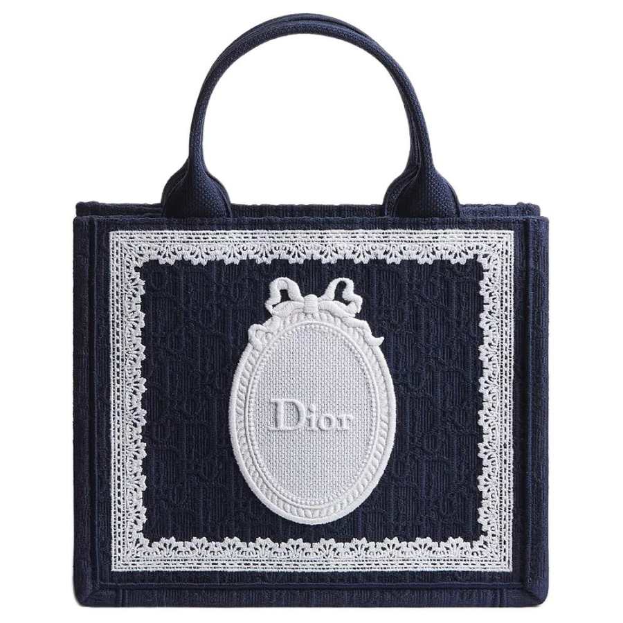 DIOR BookTote Cotton Tote Bag, Shopping Bag, Handbag Small Women's Blue