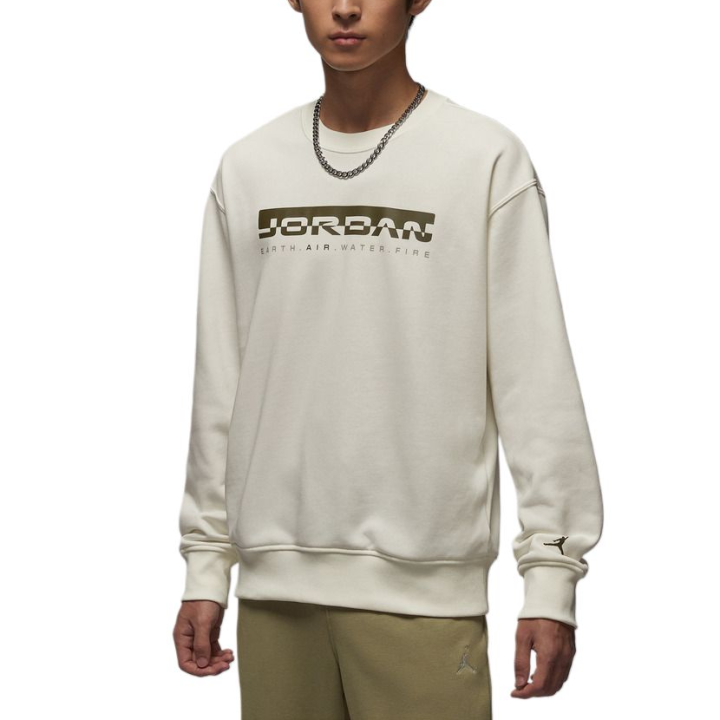 Jordan Jordan FLC Sweatshirts Men's Ecru Crew Neck Moderate