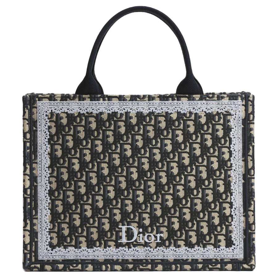 DIOR BookTote Cotton Tote Bag, Shopping Bag, Handbag Medium Women's Blue