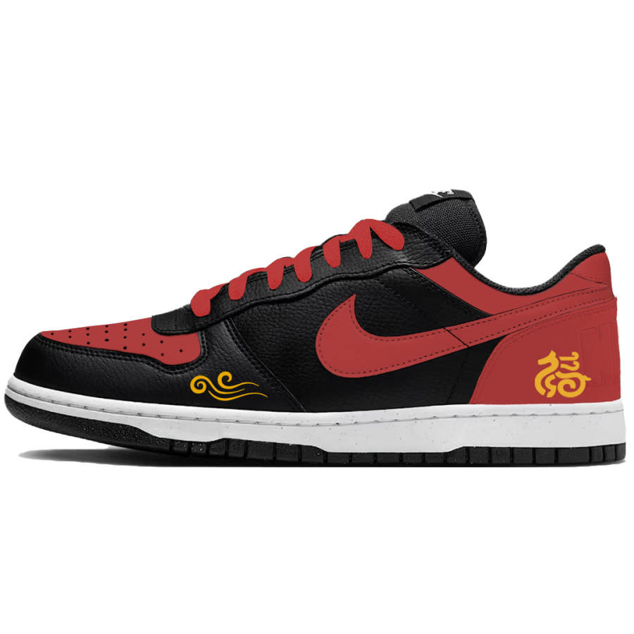 Nike Nike Big Soaring Blessing Abrasion Resistant Breathable Low top Skateboard Shoes Men's Black Red